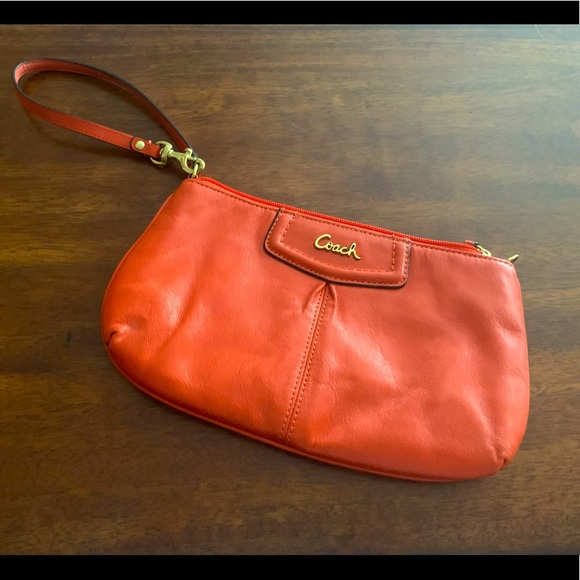 Coach wristlet, vibrant orange. - Picture 2 of 5